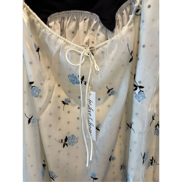 NWT For Love & Lemons Marcella Black & White Floral Mini Dress Size XS - Picture 6 of 11